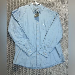 New Men’s Eddie Bauer Size Large Long Sleeve Shirt Blue 100% Cotton Casual